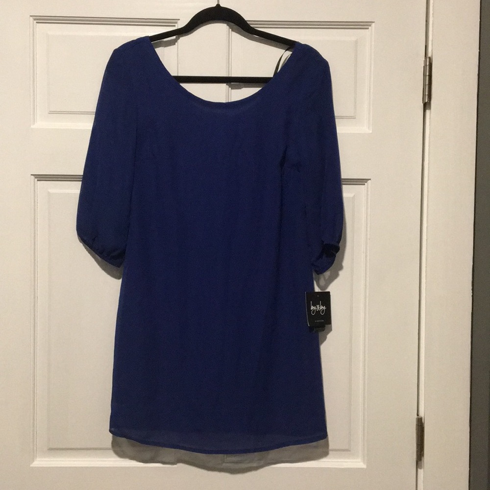By & By blue dress with bow detail Size M
